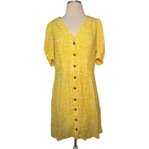 Women's XS H&M Yellow Floral Dress